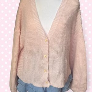 Shein Women's Pink Oversized Cardigan